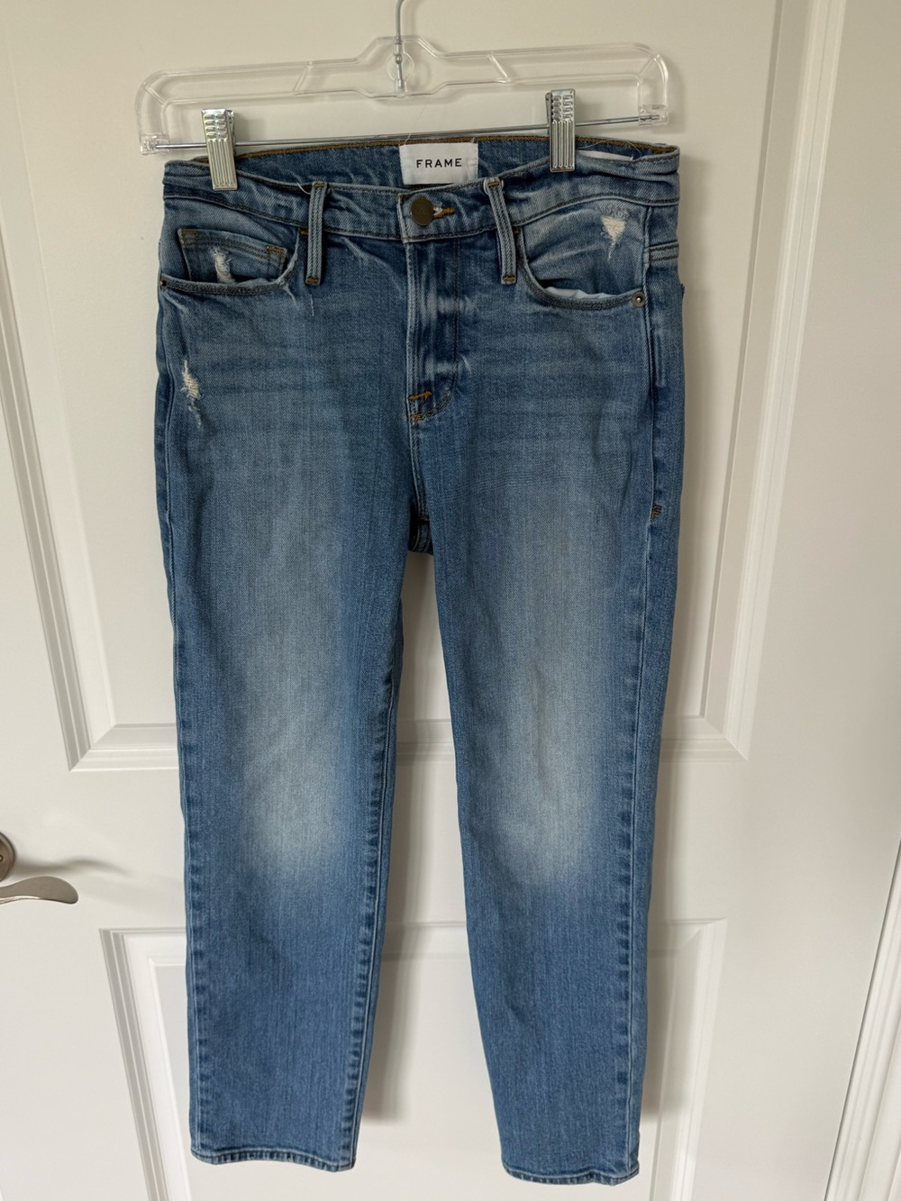 Frame Le Nouveau Straight Leg Distressed Jeans Size 26